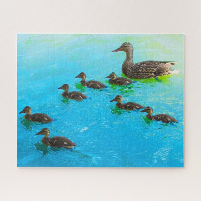 Rompecabezas de mamá con patitos (Horizontal)