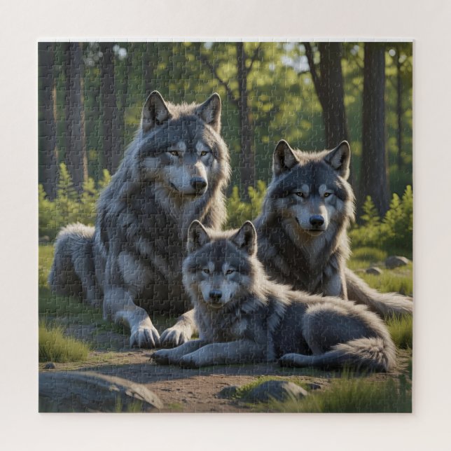 Rompecabezas de Mamá Loba y Cachorro (Vertical)
