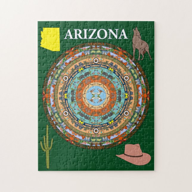 Rompecabezas de Mandala en el estado de Arizona (Vertical)