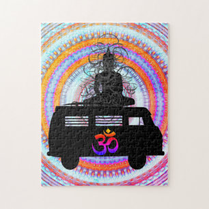 Rompecabezas de Mandala Símbolo Om Hippie Retro Bu