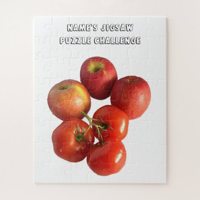 Rompecabezas de Manzanas y Tomates Frescos (Vertical)
