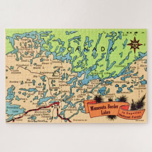 Rompecabezas de Mapa de Lagos de Minnesota 20x30