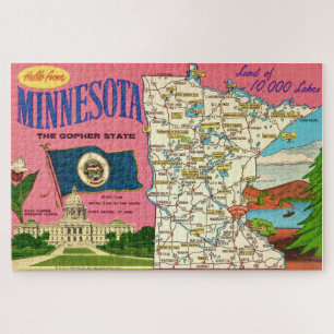 Rompecabezas de mapa de Minnesota 20x30