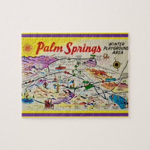 Rompecabezas de Mapa de Palm Springs California 8x