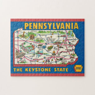 Rompecabezas de mapa de Pensilvania 11x14