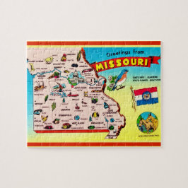 Rompecabezas de mapa de postal de Misuri 8x10