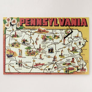 Rompecabezas de mapa de tarjeta postal de Pensilva