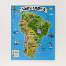 Rompecabezas de Mapa Educativo de América del Sur