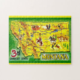 Rompecabezas de Mapa Ilustrado de Montana 11x14