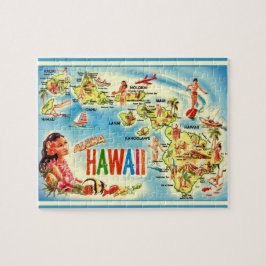 Rompecabezas de Mapa Vintage de Hawaii 8x10
