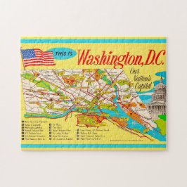 Rompecabezas de mapa vintage de Washington DC 11x1