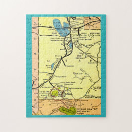 Rompecabezas de mapa vintage del Gran Cañón Zion P