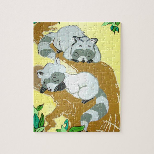 Rompecabezas de Mapaches Bebés Durmiendo (Vertical)