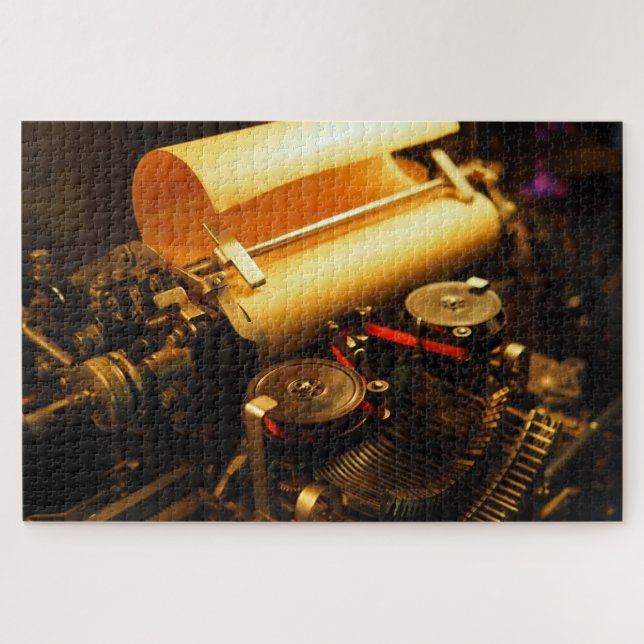 rompecabezas de máquina de escribir steampunk (Horizontal)
