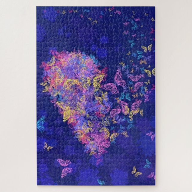 Rompecabezas de mariposa cardíaca (Vertical)