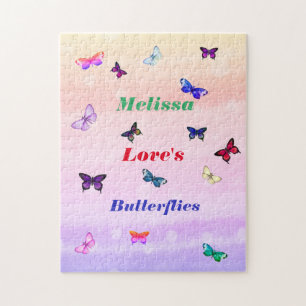 Rompecabezas de mariposa nombre personalizado