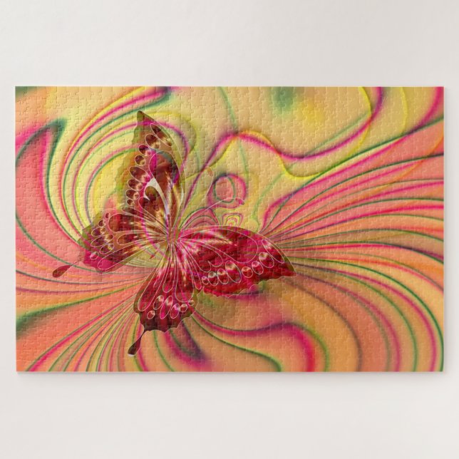 rompecabezas de mariposa roja (Horizontal)