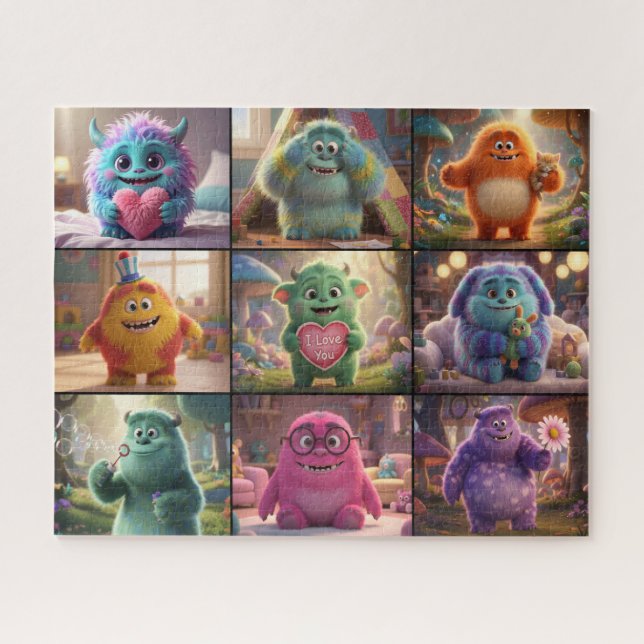 Rompecabezas de Monstruos Adorables (Horizontal)