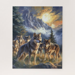 Rompecabezas de montaña Escenario, Wild Wolf Pack