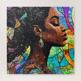 Rompecabezas de mosaico de arte de mujer negra con