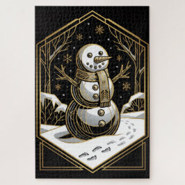 Rompecabezas de muñeco de nieve Art Deco
