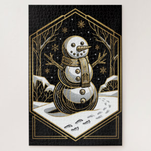 Rompecabezas de muñeco de nieve Art Deco
