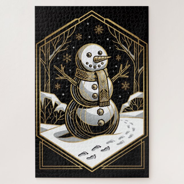 Rompecabezas de muñeco de nieve Art Deco (Vertical)