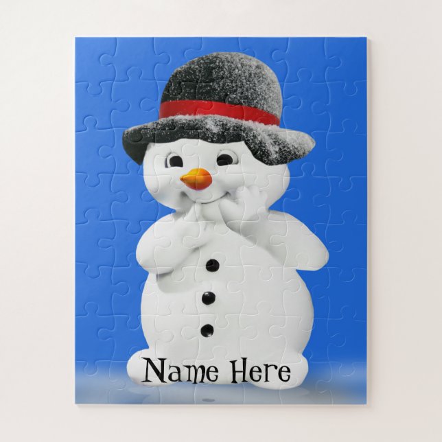 Rompecabezas de muñeco de nieve para niños con nom (Vertical)