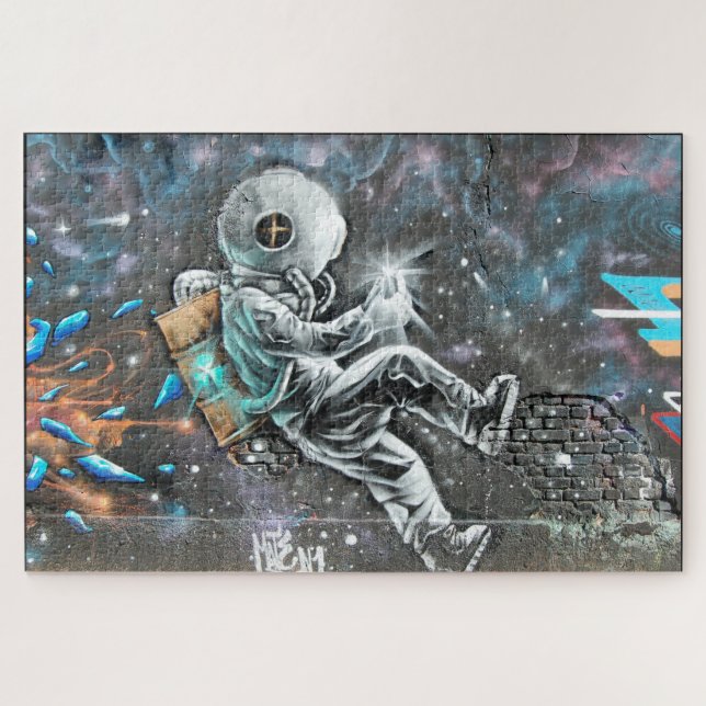 Rompecabezas de mural de arte callejero de astrona (Horizontal)