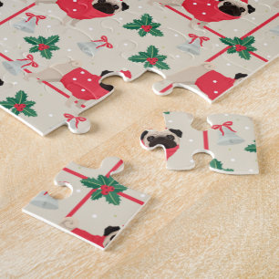Rompecabezas de Navidad con pug