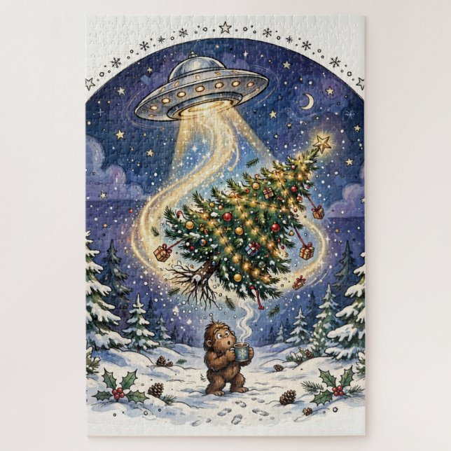 Rompecabezas de Navidad de Abducción Alienígena (Vertical)