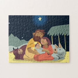 Rompecabezas de Navidad de la escena del Nacimient