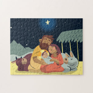 Rompecabezas de Navidad de la escena del Nacimient