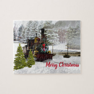 Rompecabezas de Navidad de Locomotora de Máquina d