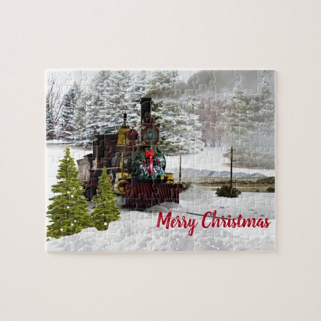 Rompecabezas de Navidad de Locomotora de Máquina d (Horizontal)