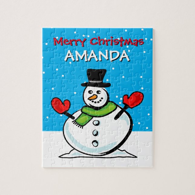 Rompecabezas de Navidad para niños con muñeco de n (Vertical)