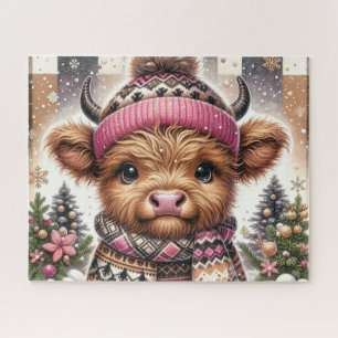 Rompecabezas de Navidad Rústica Vaca de las Tierra