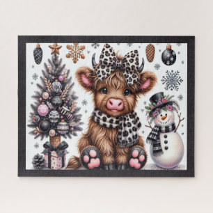 Rompecabezas de Navidad Rústica Vaca de las Tierra