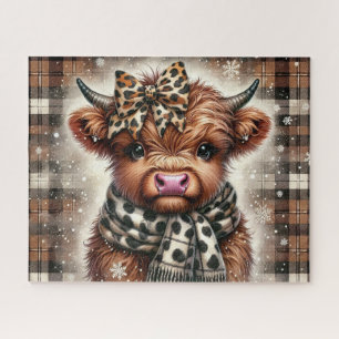 Rompecabezas de Navidad Rústico Vaca de las Tierra