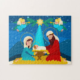Rompecabezas de Navidades de la escena de la nativ
