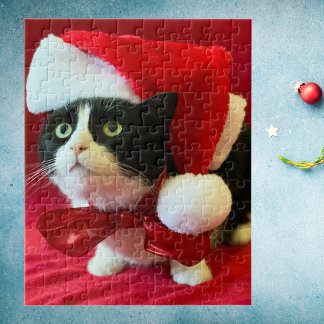 Rompecabezas de Navidades gatos de Tuxedo