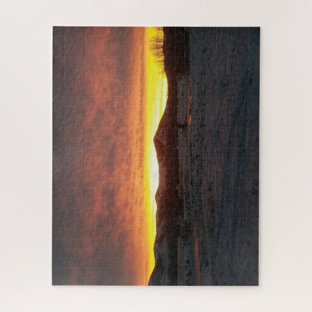 Rompecabezas de nieve al atardecer (Vertical)