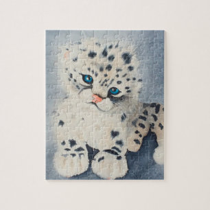 Rompecabezas De Nieve Leopardo Cute Gran Gato Romp