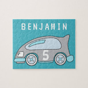 Rompecabezas de niños personalizables en coche de 