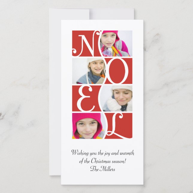 Rompecabezas de NOEL en tarjeta de saludo de Navid (Anverso)