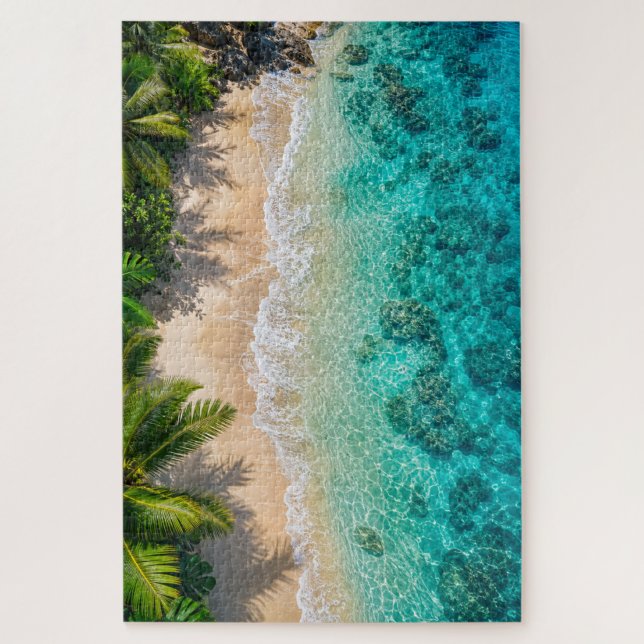 Rompecabezas de Océano Turquesa en Paraíso Tropica (Vertical)