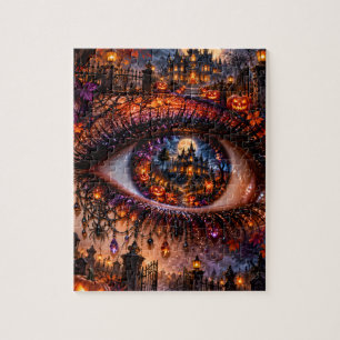 Rompecabezas de ojo surrealista de Halloween gótic