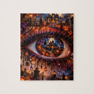 Rompecabezas de ojo surrealista de Halloween gótic