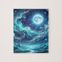 Rompecabezas de olas celestiales a la luz de la lu
