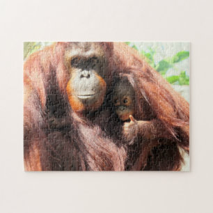 Rompecabezas de orangután mami y bebé